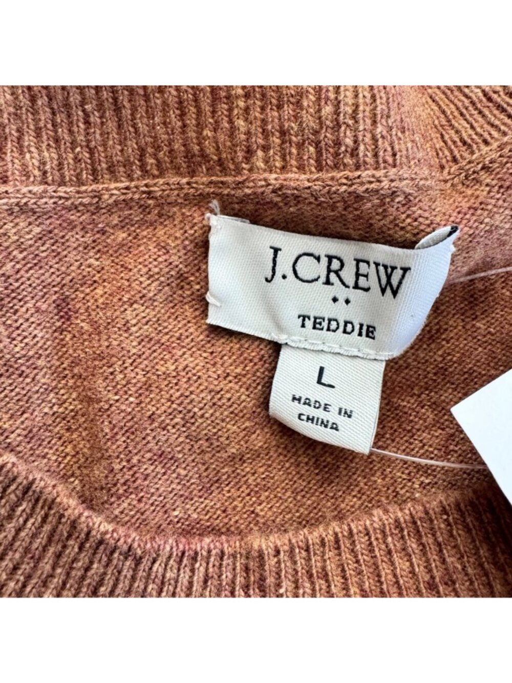 J. Crew Womens Teddie Sweater Rust Brown Wool Blend L Crewneck Soft Knit New - Picture 4 of 14